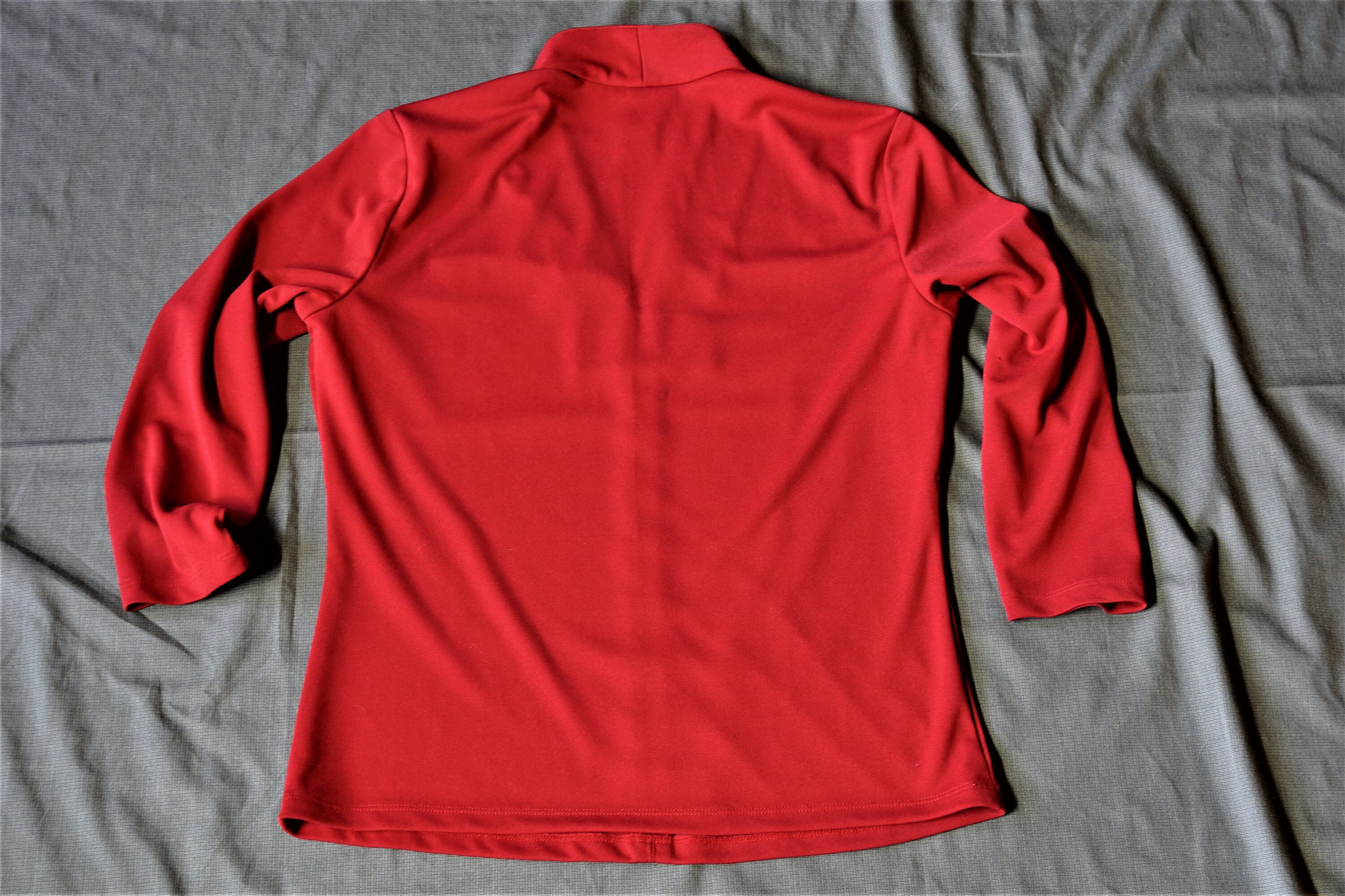 Vintage 90s Blood Red V Neck 3/4 Sleeve Top 1990s Doncaster | Etsy