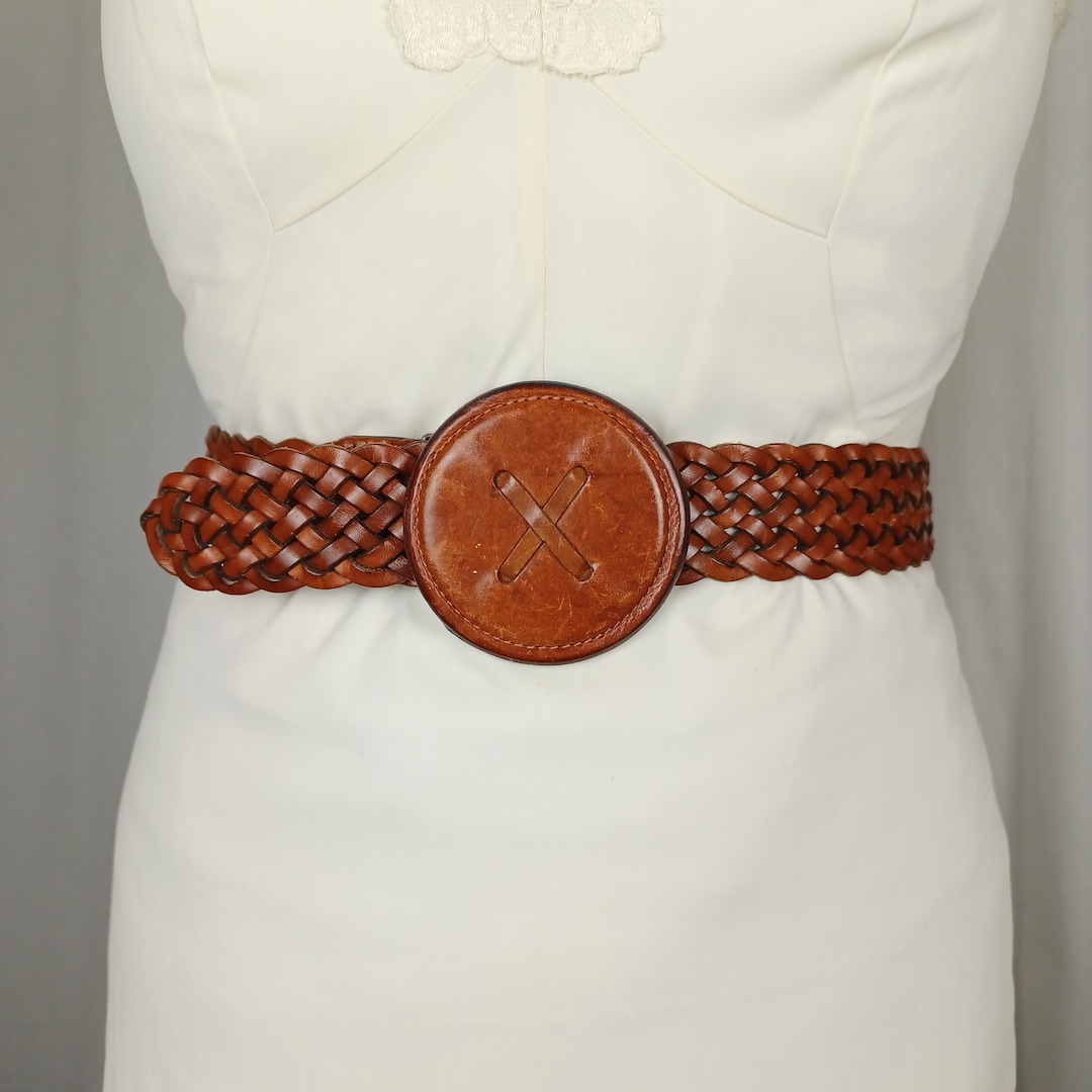 Vintage 90s Braided Leather Belt, Up to 34” 20240109-DSC_4488_1200x1804.  main image 4