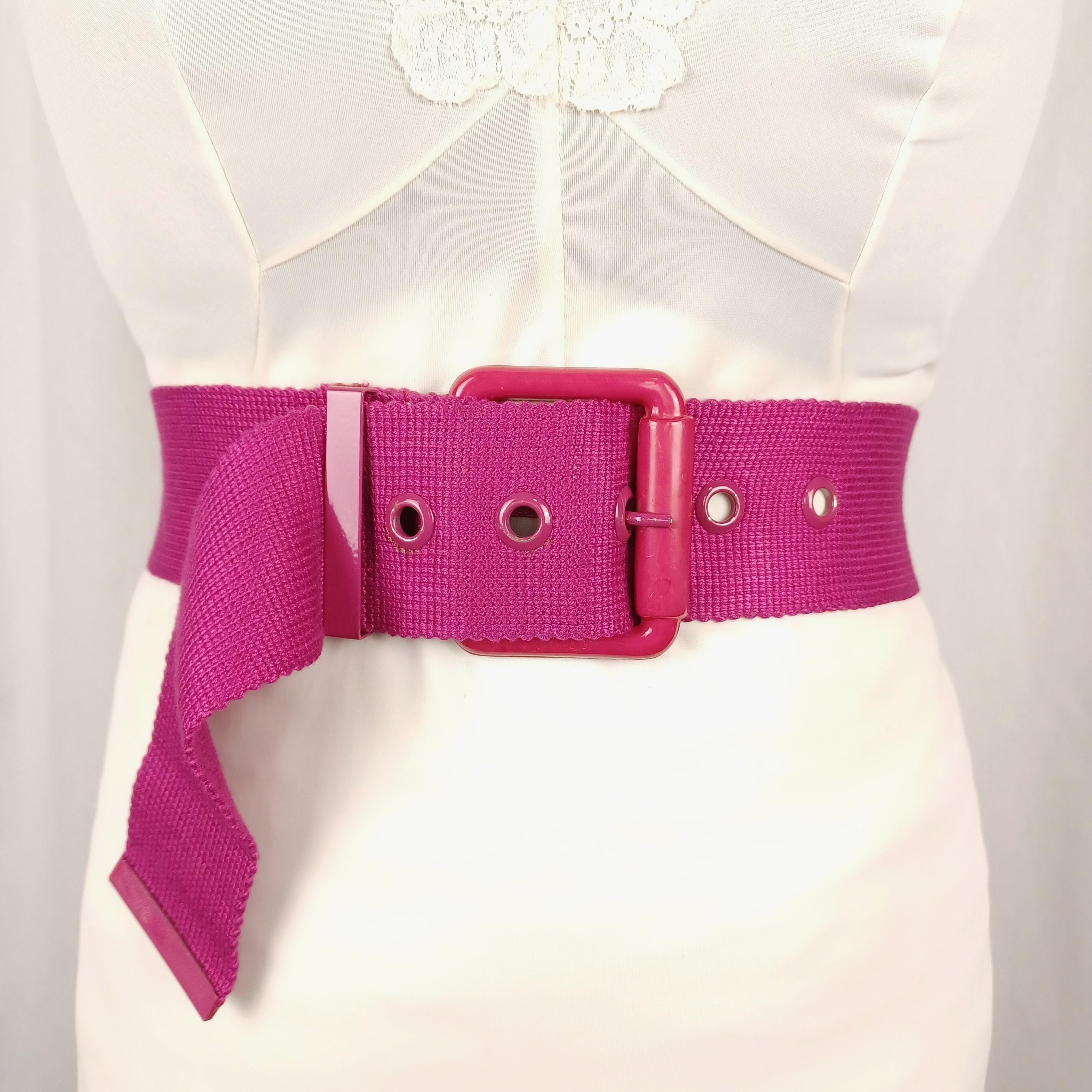 ✨✨   Magenta 80\'s Disco Kidney Bean Elastic Belt  24\