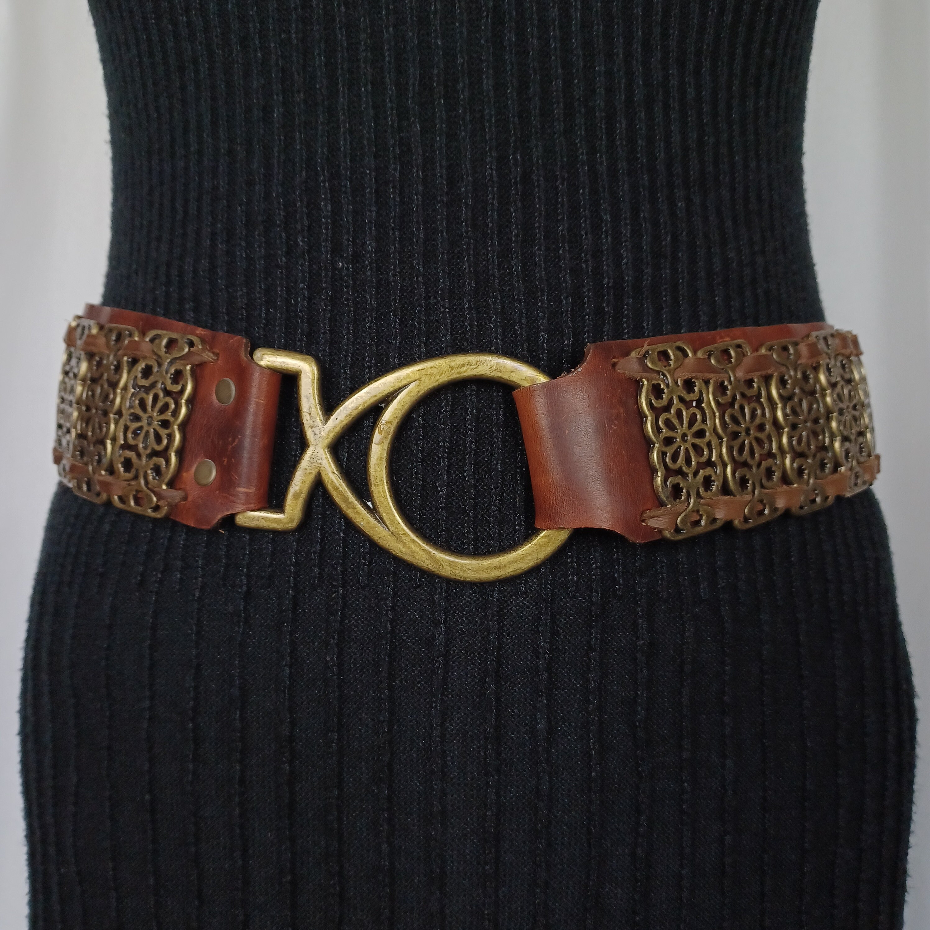 Vintage Leatherock Bronze Leather Belt Leatherock Concho Belts for Women | Mercari main image 3