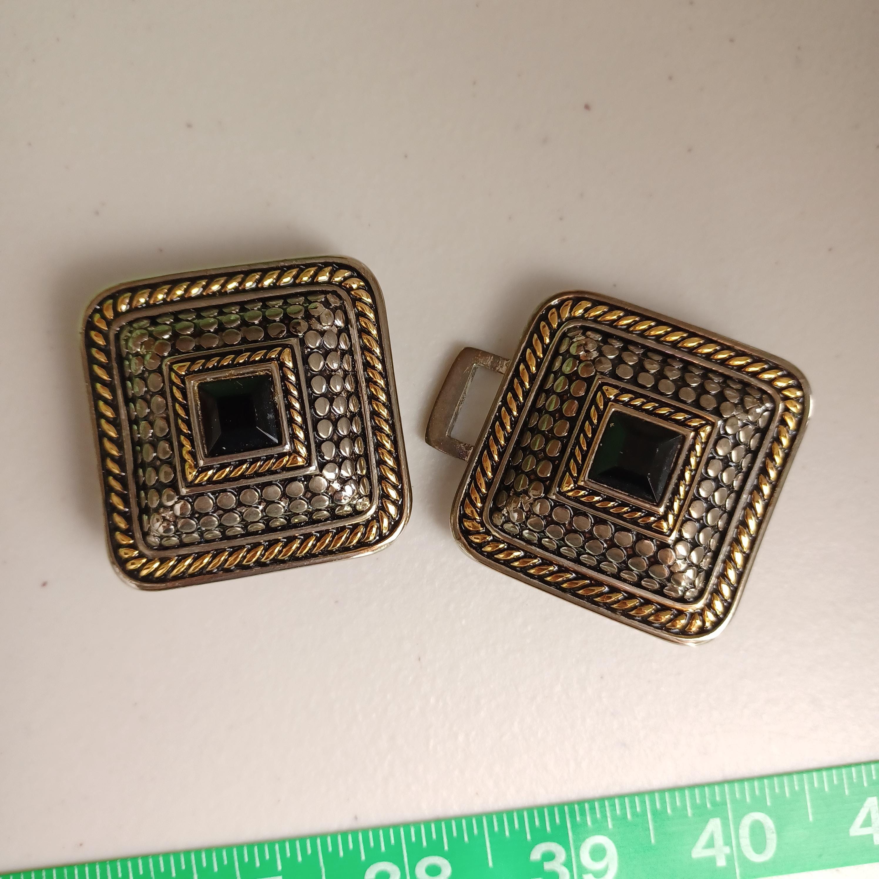 Vintage Douglas Paquette Mixed Metal Buckle + Belt, Fits up  display picture 1