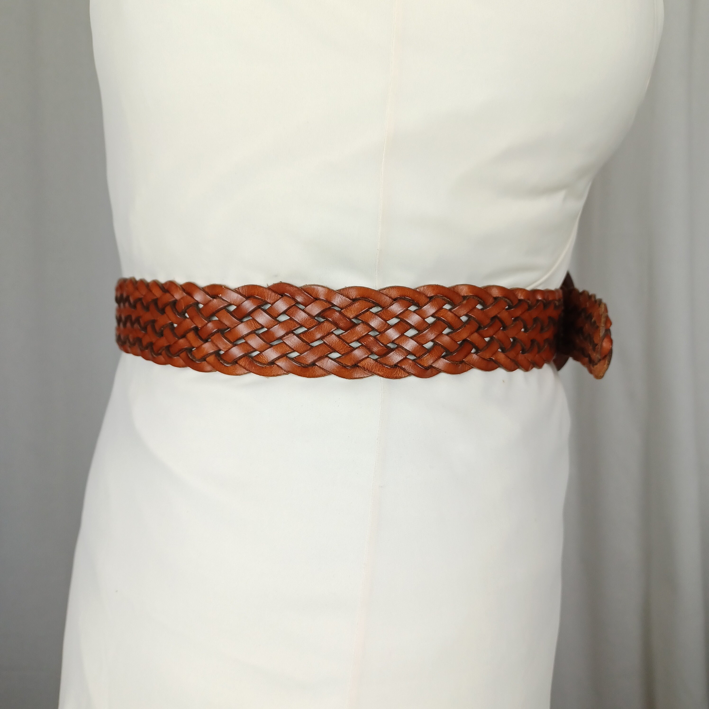 Vintage 90s Braided Leather Belt, Up to 34” 20240109-DSC_4488_1200x1804.  main image 3