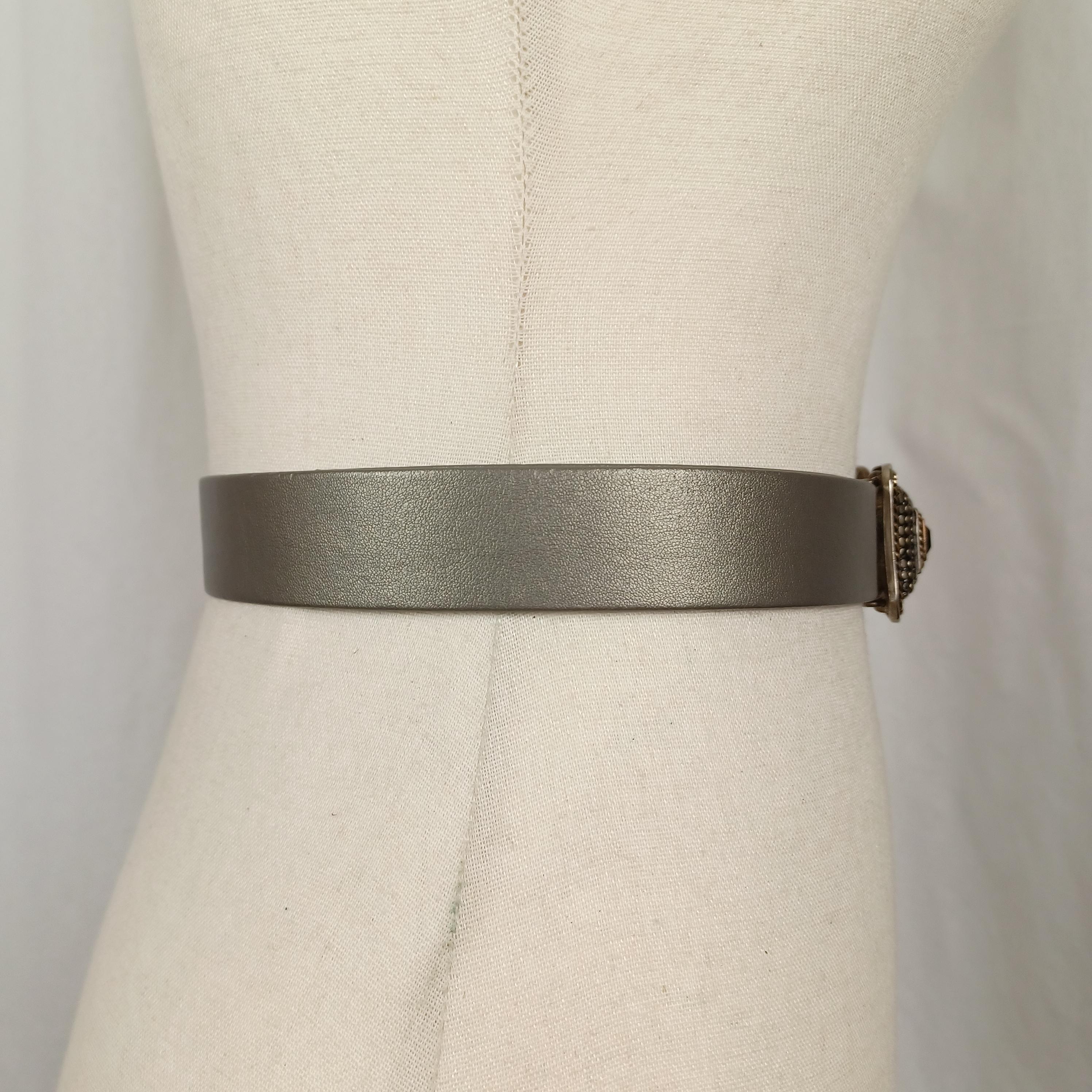 Vintage Douglas Paquette Mixed Metal Buckle + Belt, Fits up  display picture 1