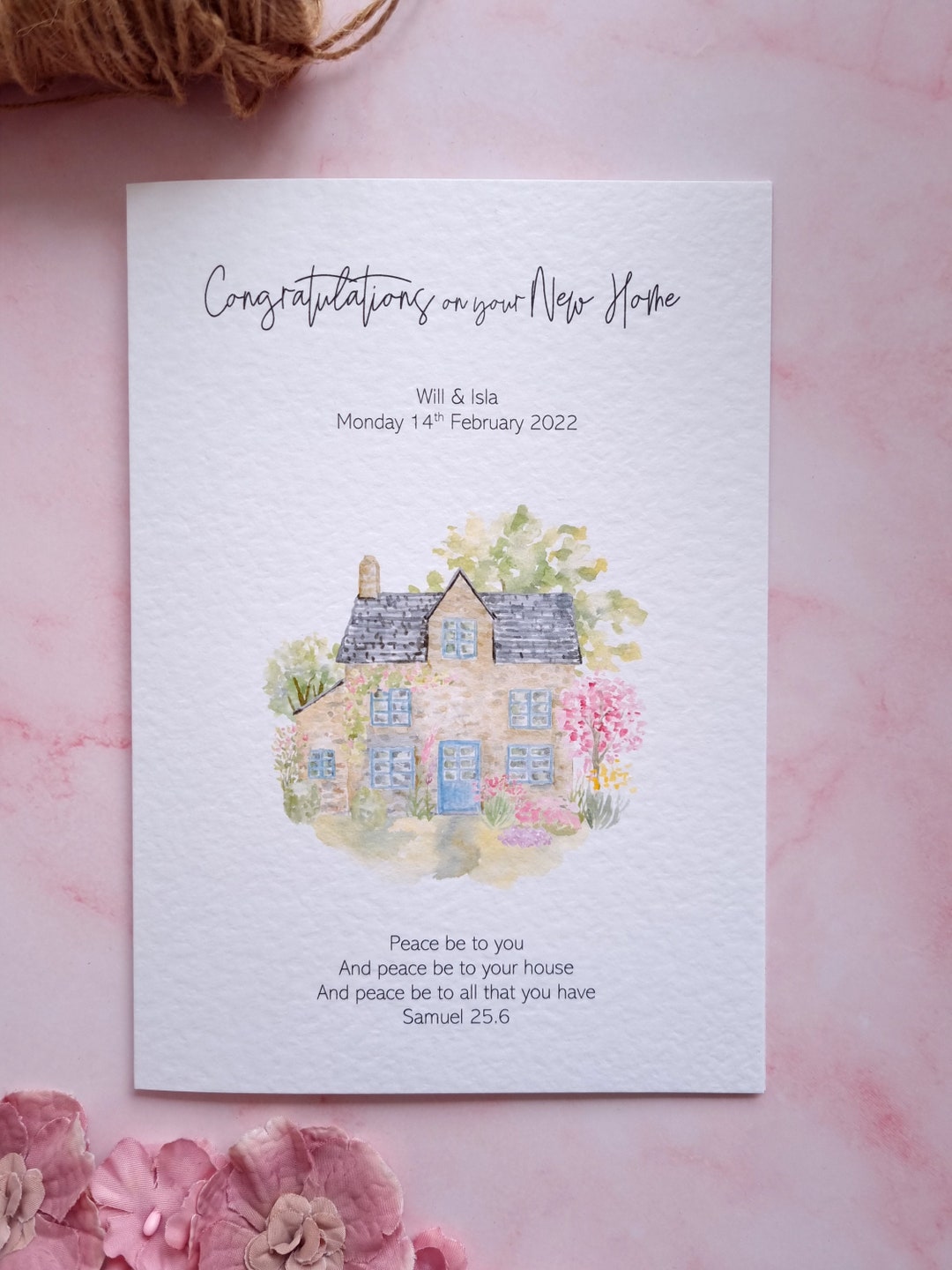 Personalised New House Card, New Home, Christian Card New House, Bible ...