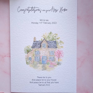 Personalised New House Card, New Home, Christian Card New House, Bible ...