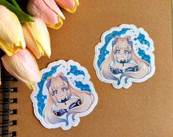 Kokomi-sticker | Genshin-impact | Glanzende of holografische glitterversie | ontworpen door Evenstar