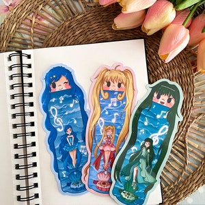 Meerjungfrau Lesezeichen: Luchia, Hanon, Rina - Anime Bücherwurm Geschenk
