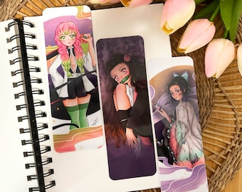 Cute Anime Demon Girls Bookmark | KnY Inspired | Unique Handmade Gift | desgin by Evenstar