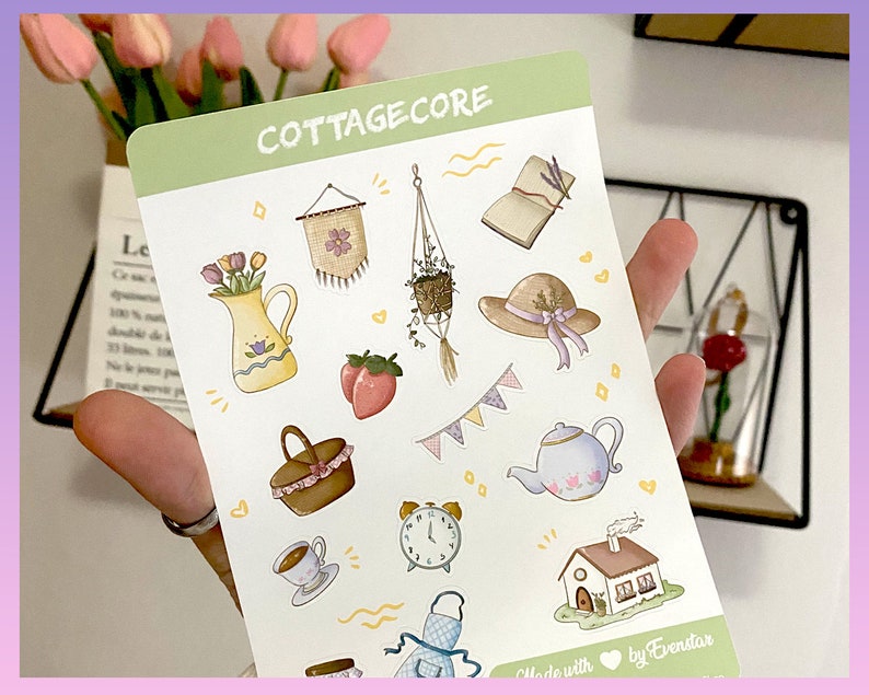 Cottagecore Stickers Sheet Perfect for Planner & Bullet - Etsy