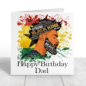 Tarjeta de cumpleaños de Ghana, tarjeta personalizada de hombre ghanés, tarjeta de rey negro, tarjeta de papá con la bandera de Ghana, tarjeta de Ghana 30, tarjeta de hombre ghanés, tarjeta de hermano ghanés
