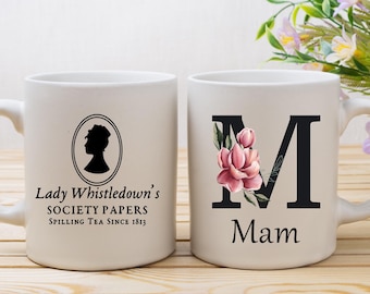 Mug personnalisé pour la fête des Mères, Mug Lady Whistledown, Cadeau d'anniversaire personnalisé pour fan de Bridgerton, Mug Dearest Reader
