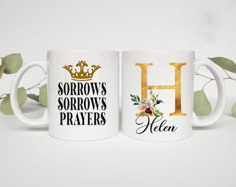 Mug Bridgerton, tasse prières chagrin chagrin de la reine Charlotte, cadeau d'anniversaire de fan de Bridgerton, cadeau Bridgerton pour maman, cadeau Lady Whistledown