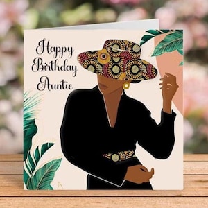 Carte d'anniversaire femme noire, carte d'anniversaire reine noire personnalisée, carte maman noire, carte d'anniversaire affirmation, carte maman afro-antillais