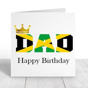 Tarjeta de cumpleaños jamaiquina, tarjeta personalizada para mamá jamaiquina, tarjeta para papá con la bandera de Jamaica, tarjeta para los 50 años de Jamaica, tarjeta para el hombre jamaiquino, tarjeta para el hermano jamaiquino