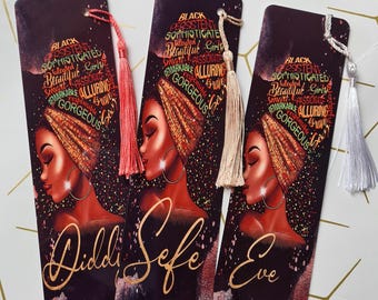 Black Woman Affirmation Bookmark, Personalised Bookmark, Phenomenal Woman Affirmation Gift, Black Woman Birthday Gift,