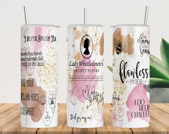 Bridgerton Fan Geburtstagsgeschenk, Benophie Geschenk, tLady Whistledown 20 Unzen Becher, Königin Charlotte Diamant des Saison Geschenk