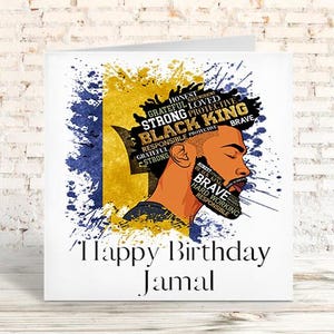 Biglietto di auguri di compleanno per Barbados, biglietto personalizzato per uomo Bajan, biglietto per re nero, biglietto per papà per Barbados, biglietto per 50 anni per Barbados, biglietto per fratello per Barbados