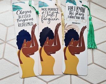 Bible Quote Metal Bookmark, Personalised Black Woman Christian Bookmark, Bible Study Bookmark, Christian Birthday Gift, Woman of God Gift