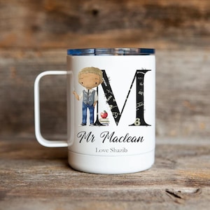 Personalised Teacher Insulated Mug Gift, Male Teacher End of term gift, Best Teacher Thank You Gift, Head Teacher Travel Mug