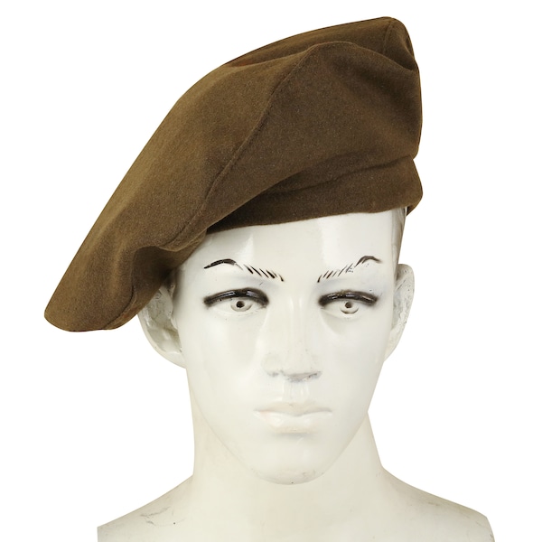 Army Green Wool Scot Bonnet Traditional Scottish Highlander Tam Hat - Classic Kilt Beret Style in Various Sizes