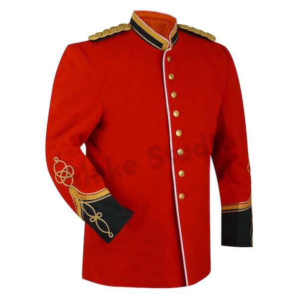 Veste de guerre anglo-zouloue traditionnelle de l'armée britannique 1879 | Tunique d'officier vintage | Toutes les couleurs | Hommes et femmes | Costume de mariage | Cosplay