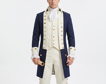 Revolutionary War Hamilton Uniform - 18th Century Military Frock Coat - George Washington Era Continental Army Costume