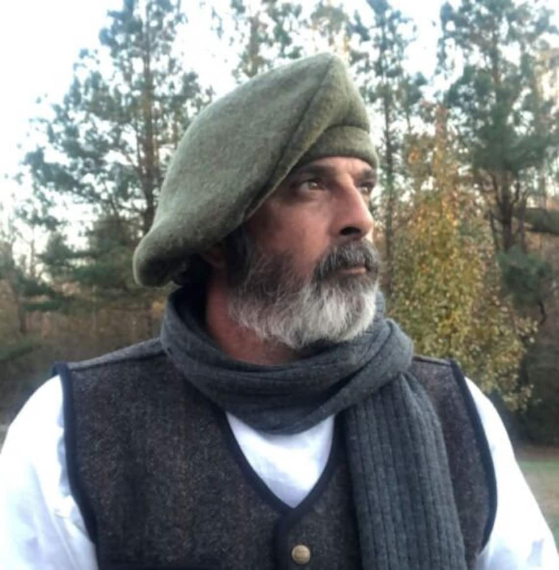 Army Green Wool Scot Traditional Scottish Highlander Tam Hat