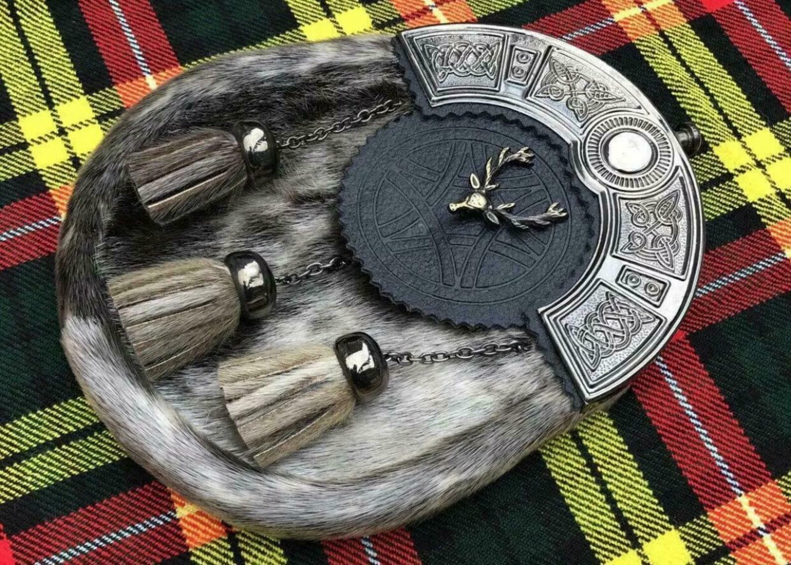Habitat Enterprises, Scottish Highland Dress Kilt Sporran Celtic Cantel