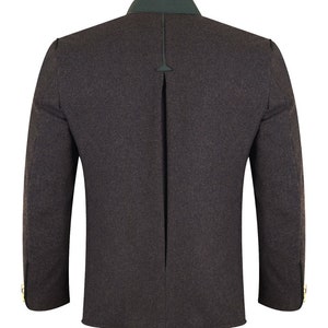 Womens Charcoal Bavarian Trachten Jacket with Green Velvet Trim main image 1