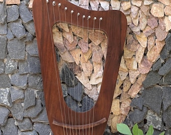 Handmade Triangle Lyre Harp 10-String – Medieval Musical Instruments | Free Bag Tuning Key & Extra Strings - Irish Harp