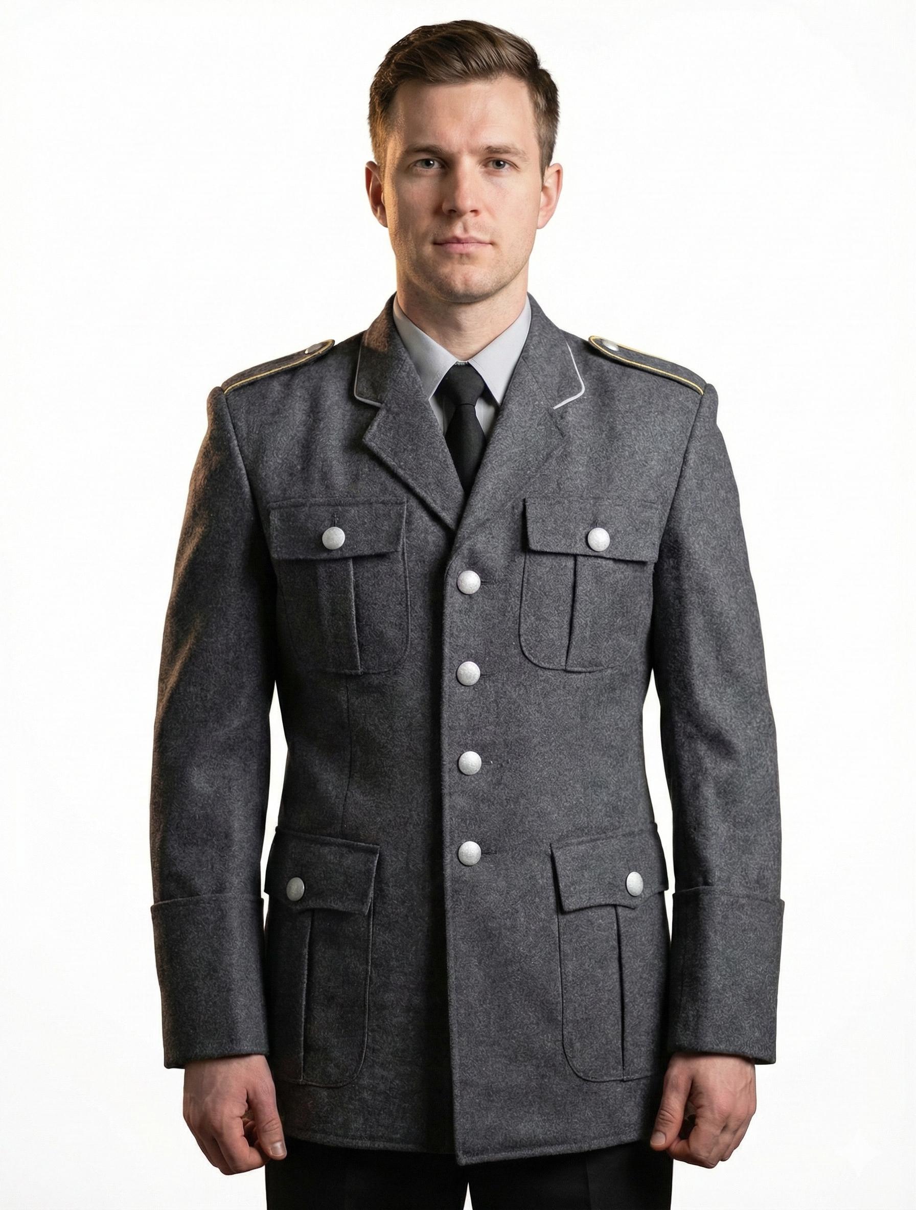 grey military dress uniform What do you think of the Dress Grey uniform that was fielded briefly during  World War II? (for transparencies sake, I'm a civilian) : r/navy