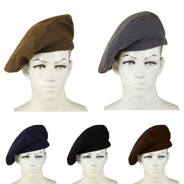 Scottish Traditional Highlander Tam Hat in Various Wool Colors - Classic Kilt Beret Style in Various Sizes - Expedited Delivery