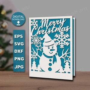 Cartão de feliz Natal svg, modelo de cartões de Natal SVG, EPS, PNG, arquivo de convite de Natal, cartão papercut, cartão de Natal Cricut, árvore de vidoeiro