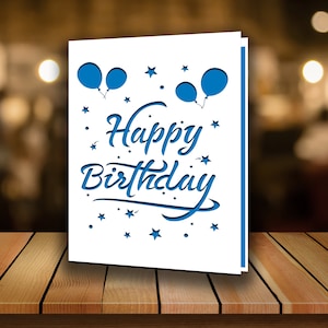 Happy Birthday Karte svg Digital geschnitten Datei Silhouette Cameo und Cricut Happy Birthday Einladung svg Geburtstag Karte Vorlage DIY Geburtstagskarte