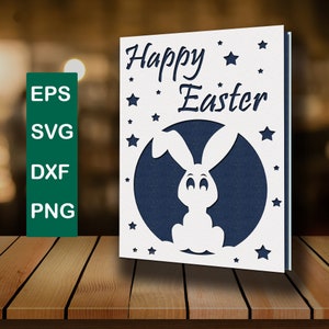 Bonne carte de Pâques svg Happy Easter Card SVG Cricut Cut Files Happy Easter Card Silhouette Happy Easter svg Happy Easter Card Laser Cut diy