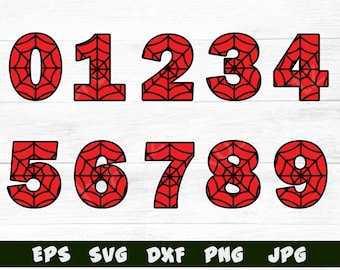 spiderman numbers etsy