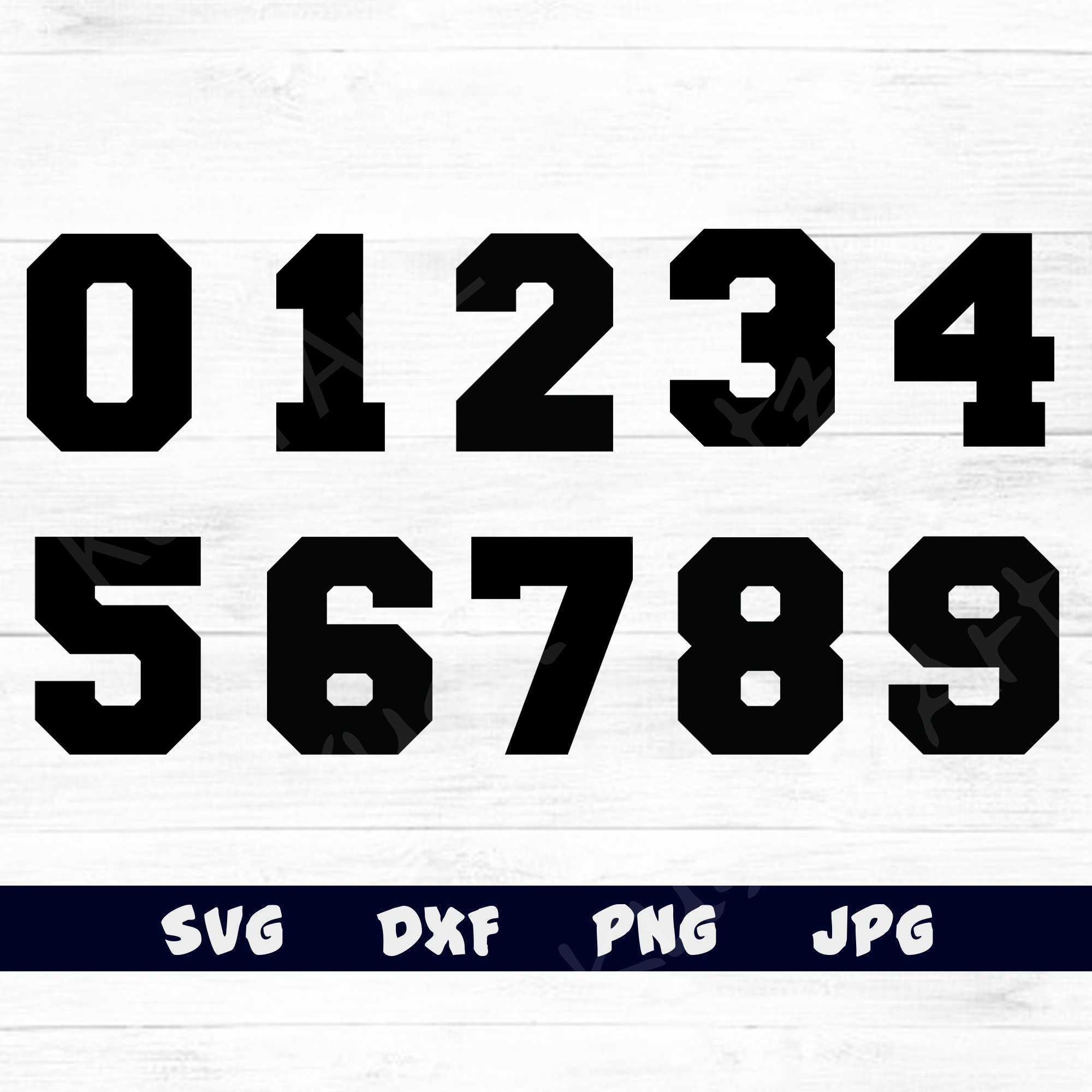 Sport Number Svg, Number Clipart, Number cut file for Cricut, Numbers svg, Number silhouette, Numbers Sticker, jersey number Numbers Clipart