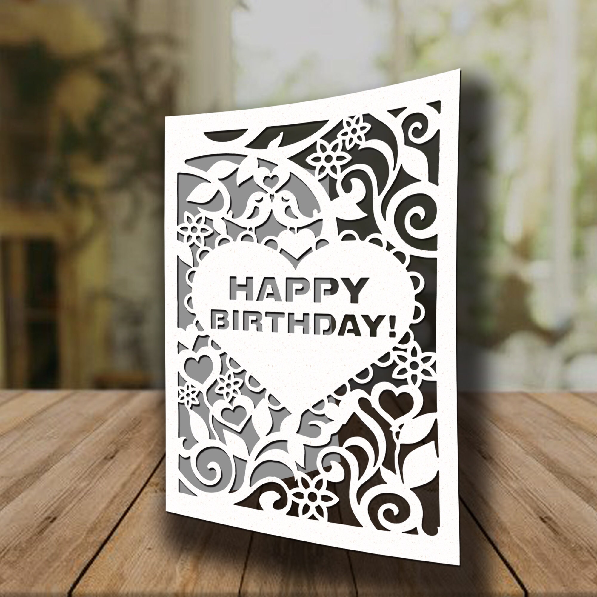 Happy Birthday Card svg Digital Cut File Silhouette Cameo and | Etsy
