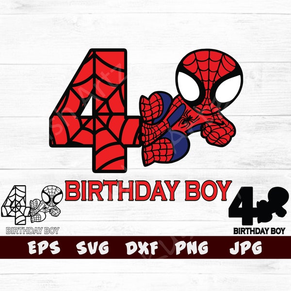 4. Geburtstag Junge svg, Geburtstag svg, Geburtstag Clipart, Geburtstag Junge Sticker, Geburtstag svg Geschenk, Geburtstag Digital Download
