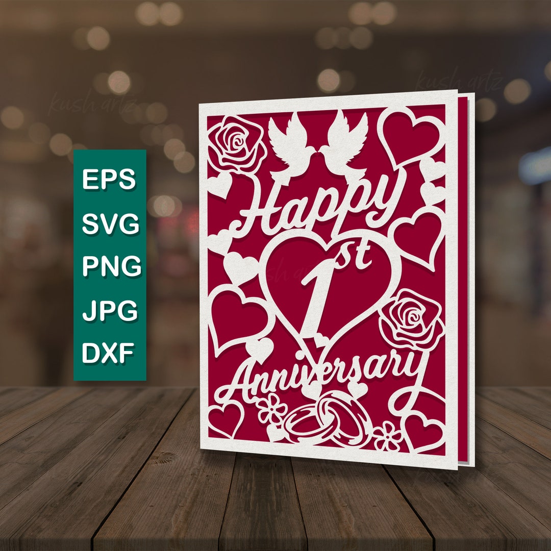 Happy Anniversary Card Svg Anniversary Card Svg Diy Anniversary Card Laser Cut Anniversary Card