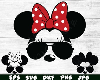 SVG File for Mickey and Minnie with Aviator Sunglasses