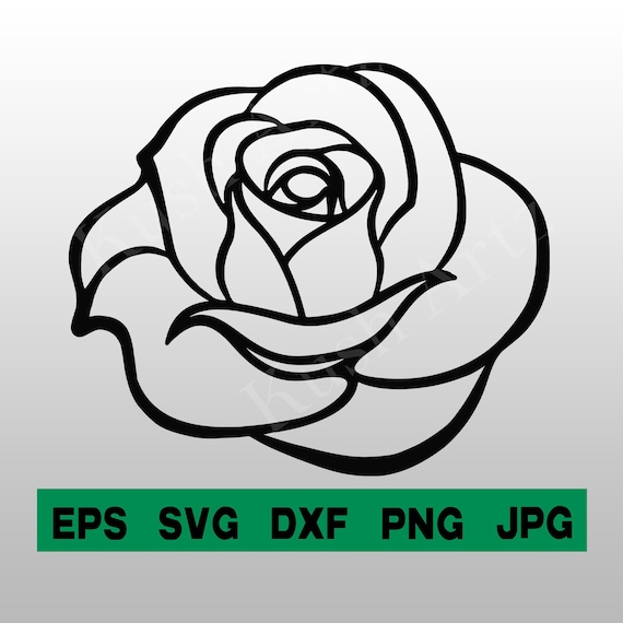 Rose Line Art Black Rose Outline Rose Svg Floral Svg Rose Clip - Etsy
