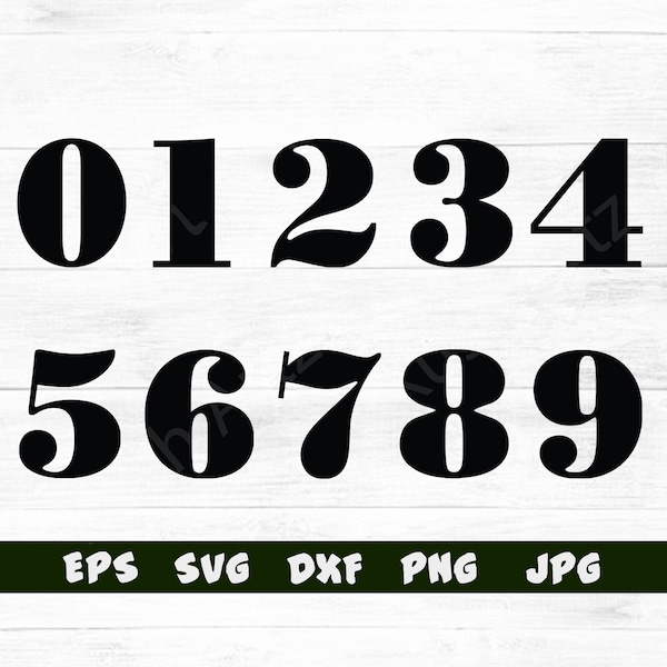 Numbers svg, Numbers clipart, Numbers sticker, Number silhouette, Numbers Png image for digital download