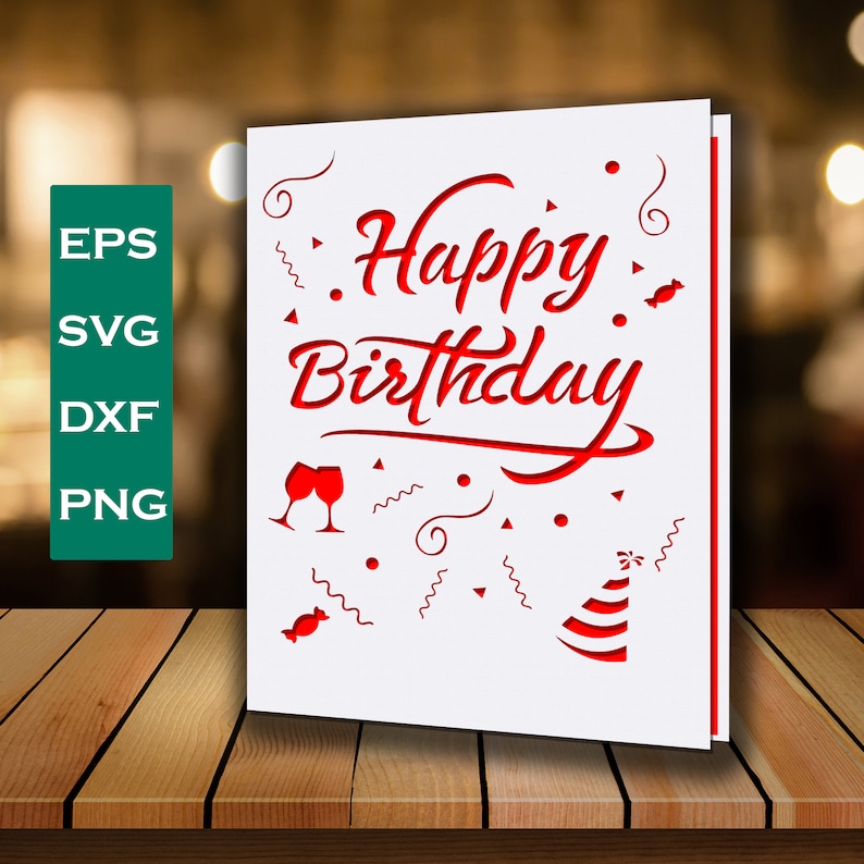 Download Birthday Cards Paper Party Supplies Happy Birthday Card Svg Digital Cut File Silhouette Cameo And Cricut Happy Birthday Invitation Svg Birthday Card Template Diy Birthday Card