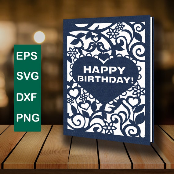 Happy Birthday Card Svg Digital Cut File Silhouette Cameo and Etsy