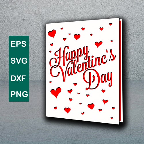 Valentine Card Svg Digital Cut Files Happy Valentines Day Card - Etsy