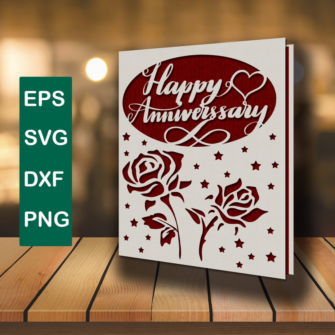 Happy Anniversary Card Svg Anniversary Card Svg Diy Anniversary Card Laser Cut Anniversary Card