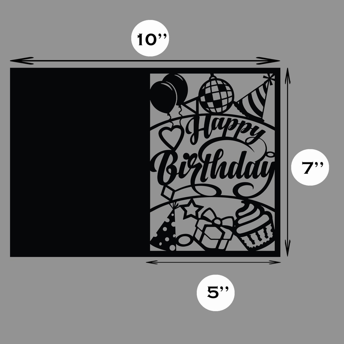 Happy Birthday Card Svg Digital Cut File Silhouette Cameo and Etsy UK
