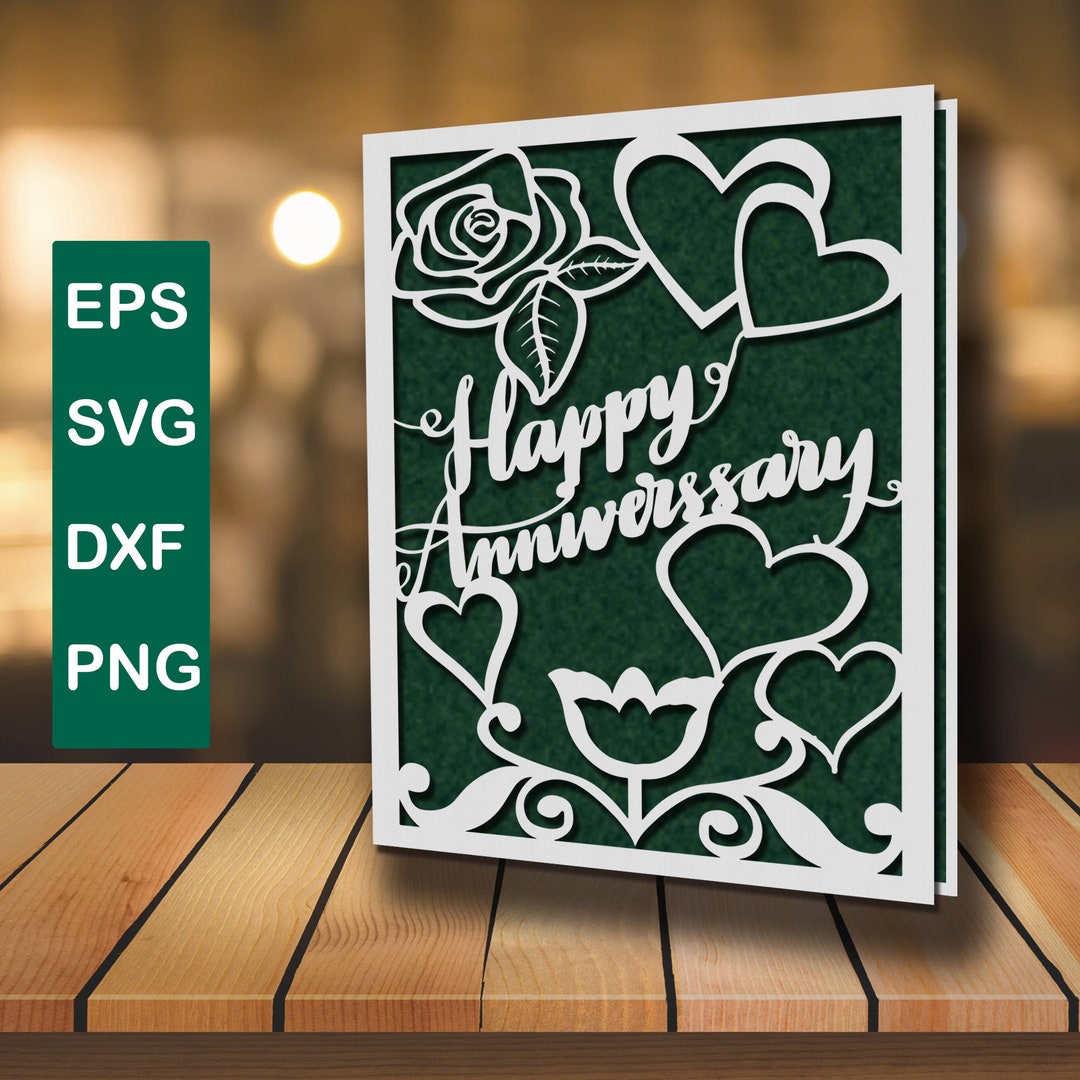 Happy Anniversary Card Svg Anniversary Card Svg Diy Anniversary Card Laser Cut Anniversary Card