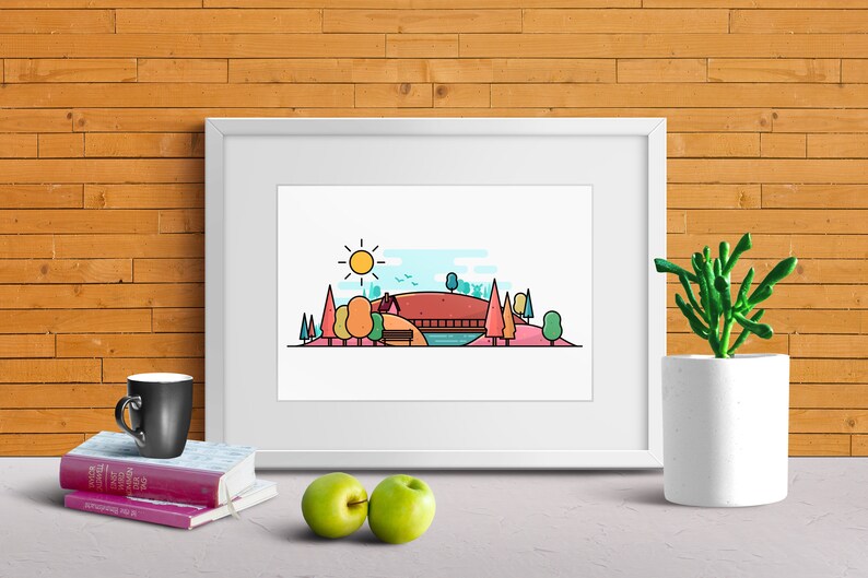 Printable Season Scene Outline SVG JPG PDF Digital Download Etsy India
